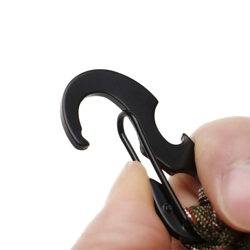 Outdoor Paracord Keychain Carabiner Survival Clip Camping Bottle Opener Tool