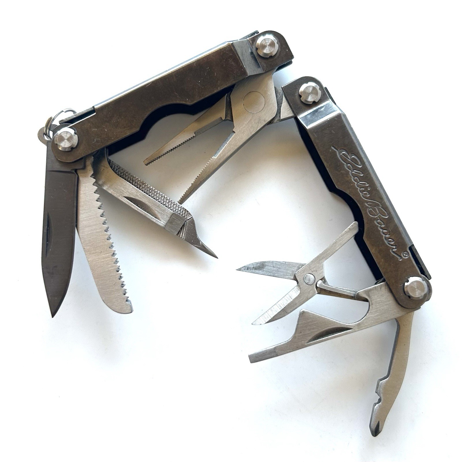 Eddie Bauer Silver Multi-Tool Mini Pocket Knife 9 Functions 2.5” Folded