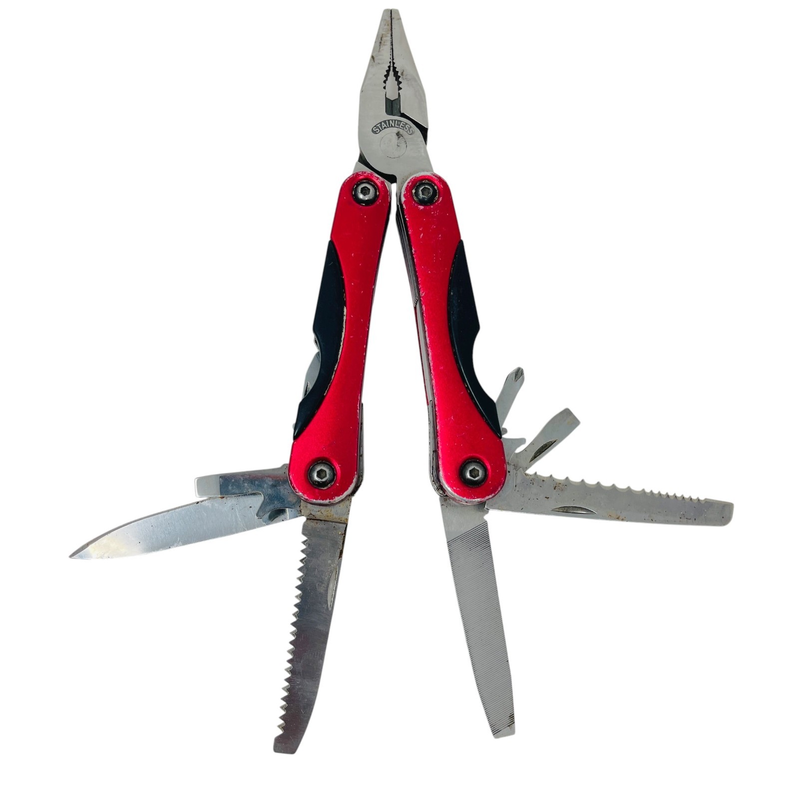 Husky MultiTool Professional Folding Pliers Set Stainless, Black Red, 4 Pcs