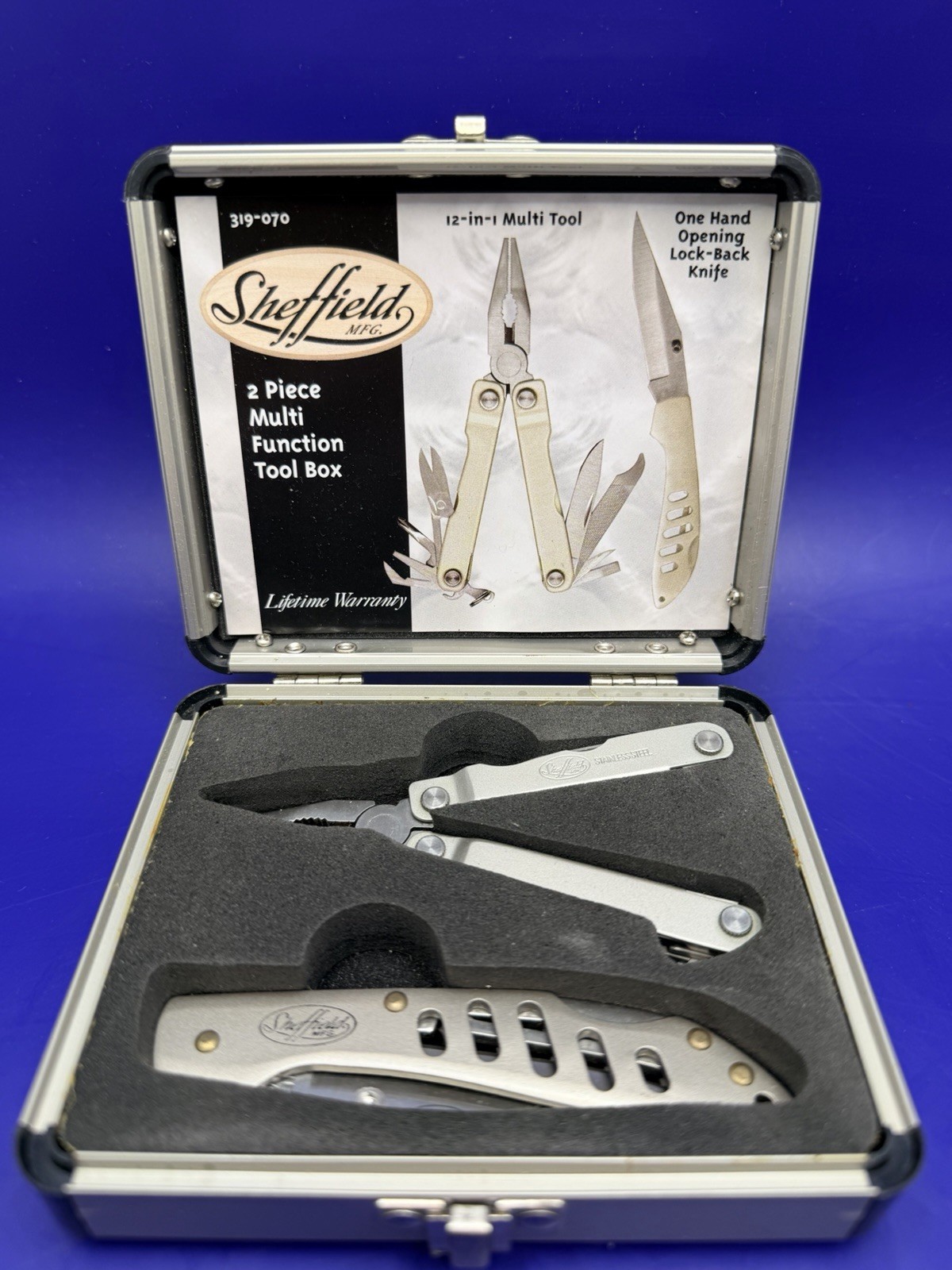 Vintage Sheffield 2 Piece Multi Function Tool Box NOS 319-070