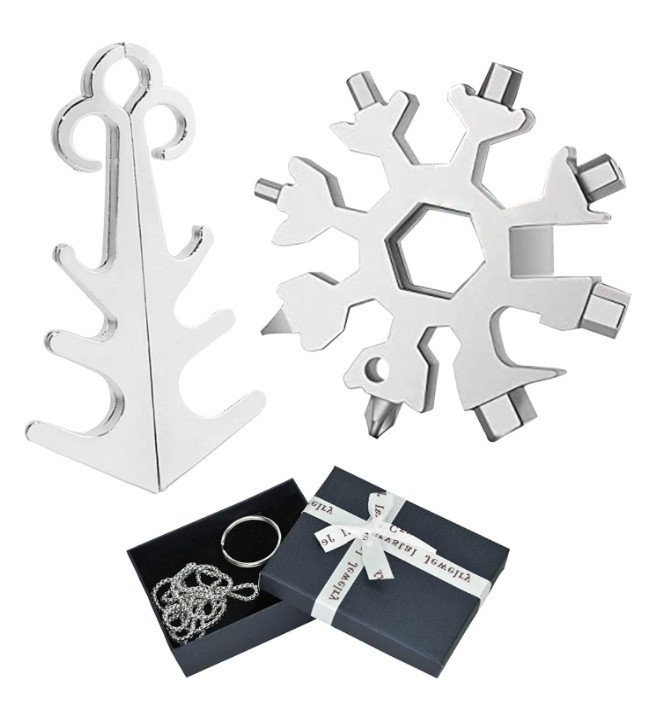 18-in-1 Snowflake Multi Tool, Stainless Steel Bottle Opener Phillips Screwdriver
