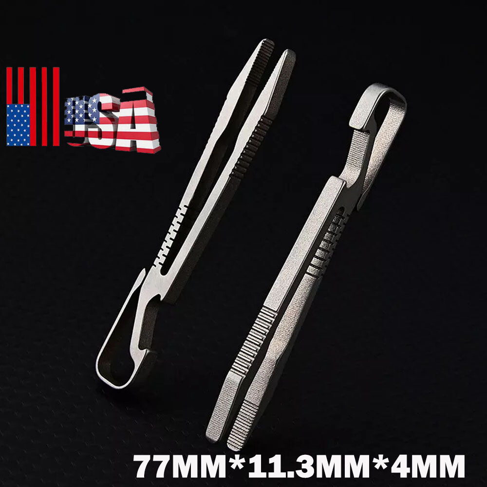 Mini Lightweight Titanium Alloy Keychain Tweezers For EDC Outdoor Tool NEW