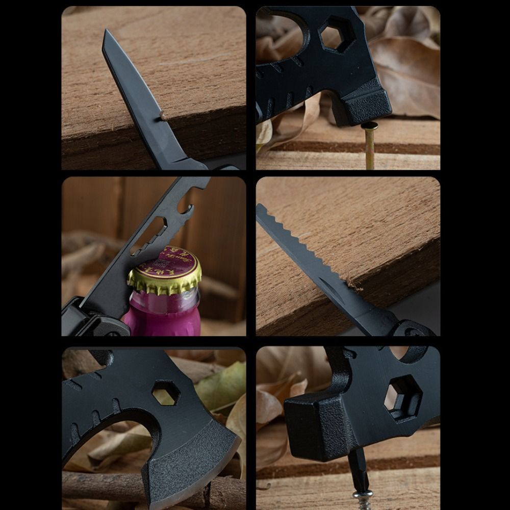Best Multi Function Purpose Axe Hatchet Hammer Knife Tool Camping Survival Steel
