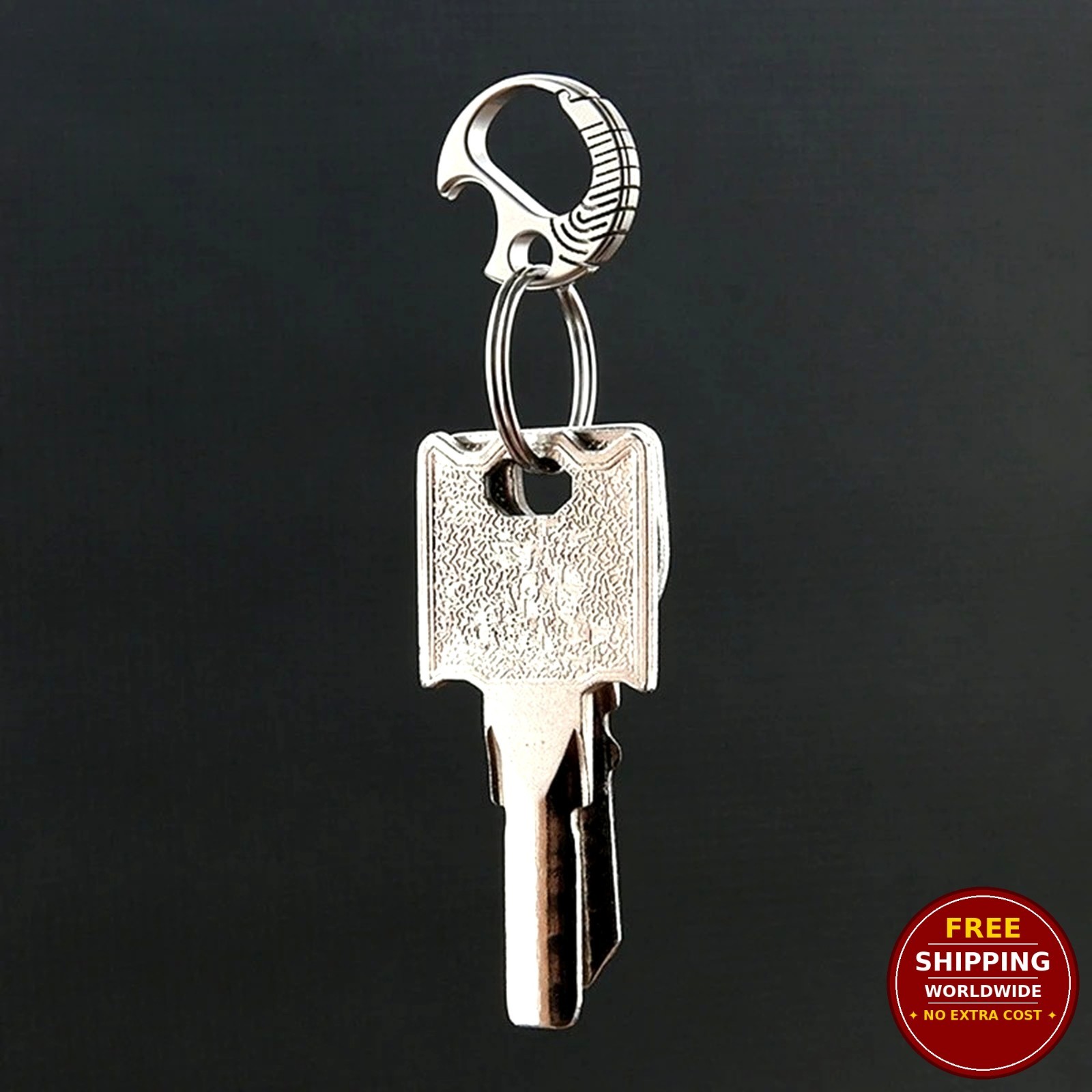 Titanium Carabiner Keychain Quick Release Key Ring Clip Bottle Opener EDC