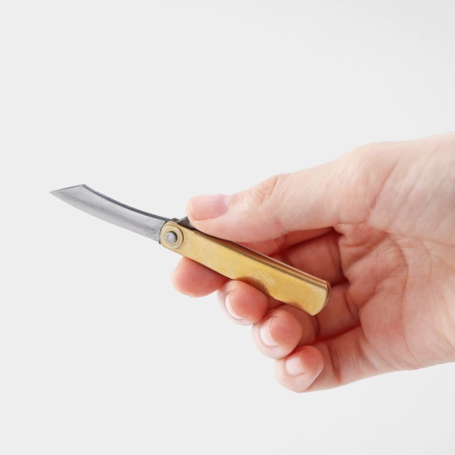 Pocket knife Higonokami brass scabbard Small size Total length 95mm