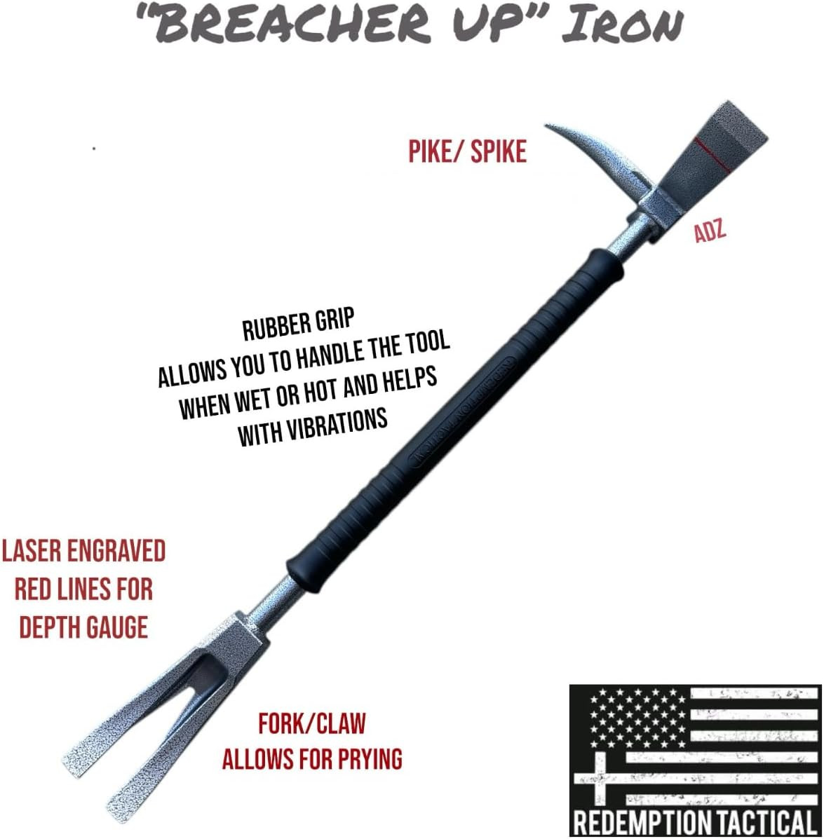 Redemption Tactical Hooligan Breacher up 30″ Pry Bar Breaching Tool