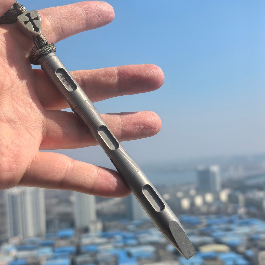 TC4 Titanium alloy pry bar EDC Tool Self-defense long14.5cm