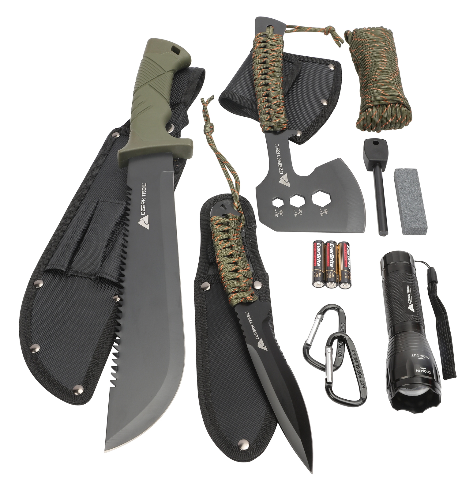 12 Pack Camping Tool Set with Flashlight, Machete, Knife