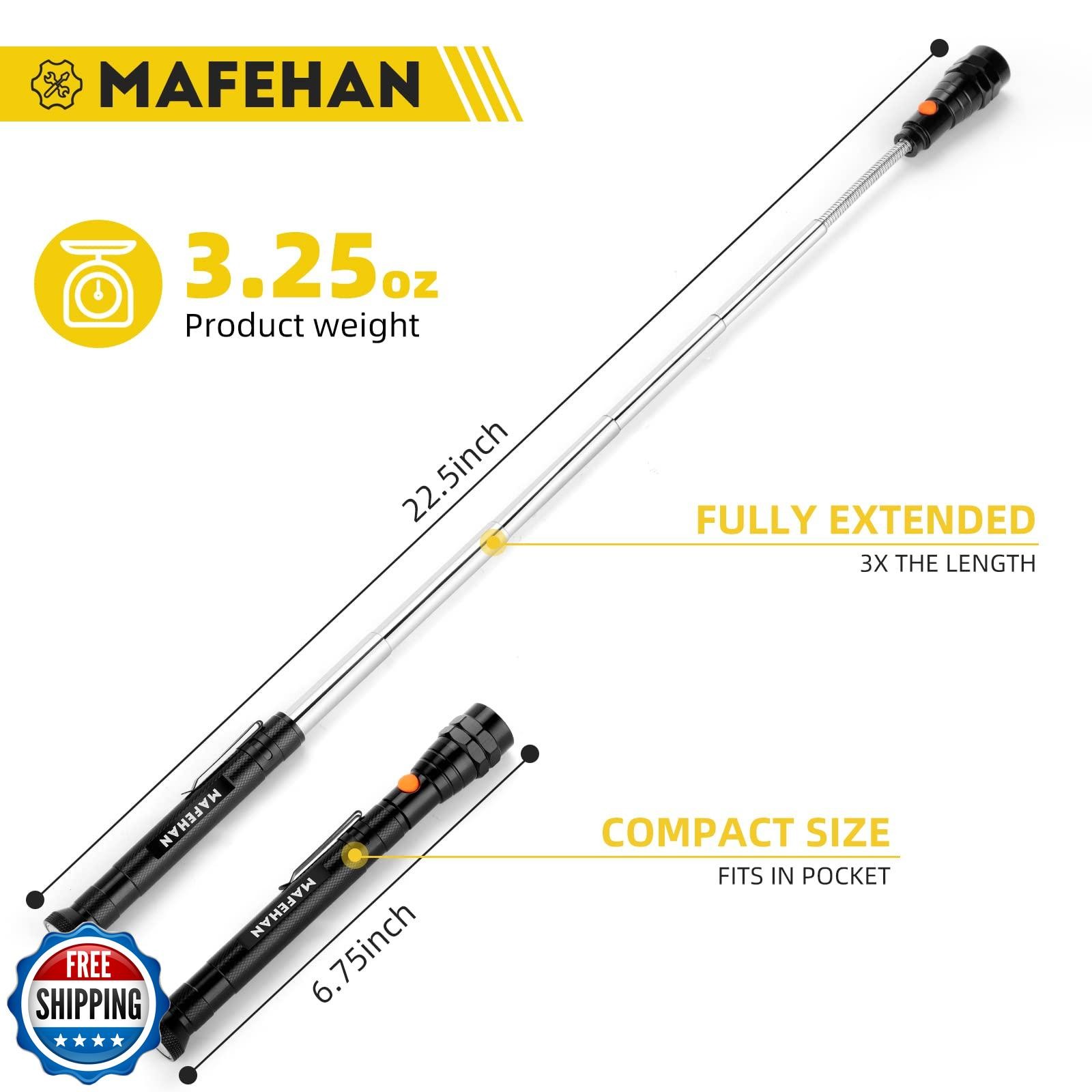 Telescoping Magnetic Pickup Tool with Extendable Flashlight, Uniq
