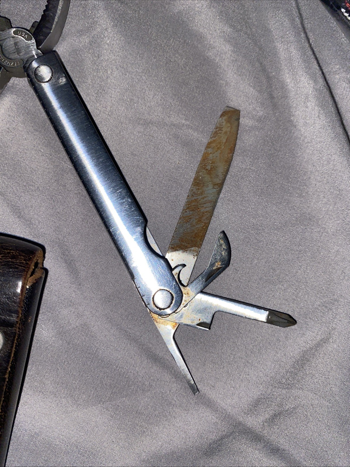 Vtg Original Leatherman Multi-Tool Portland OR USA + Leather Sheath 1990’s
