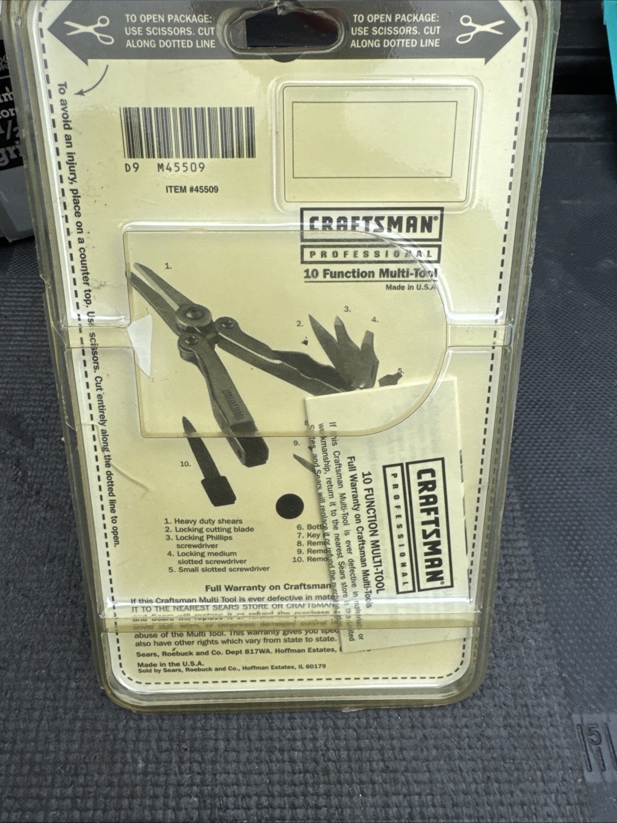 Sears Craftsman Usa Nos 45509 Professional 10 Function Multitool Retired Rare