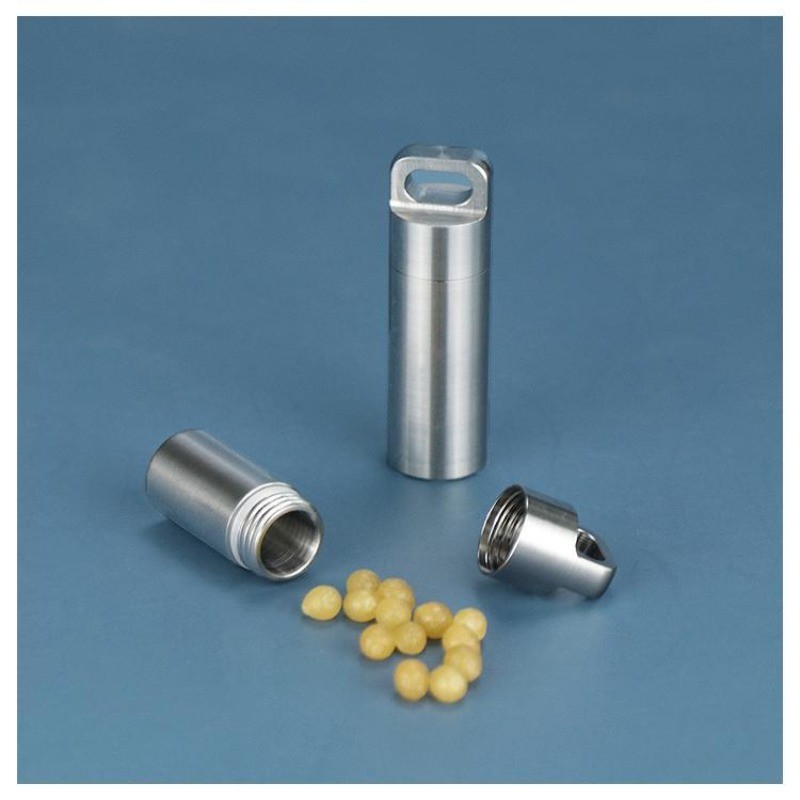 Waterproof Titanium Pill Holder Case Keychain Small Pill Box Container Organizer