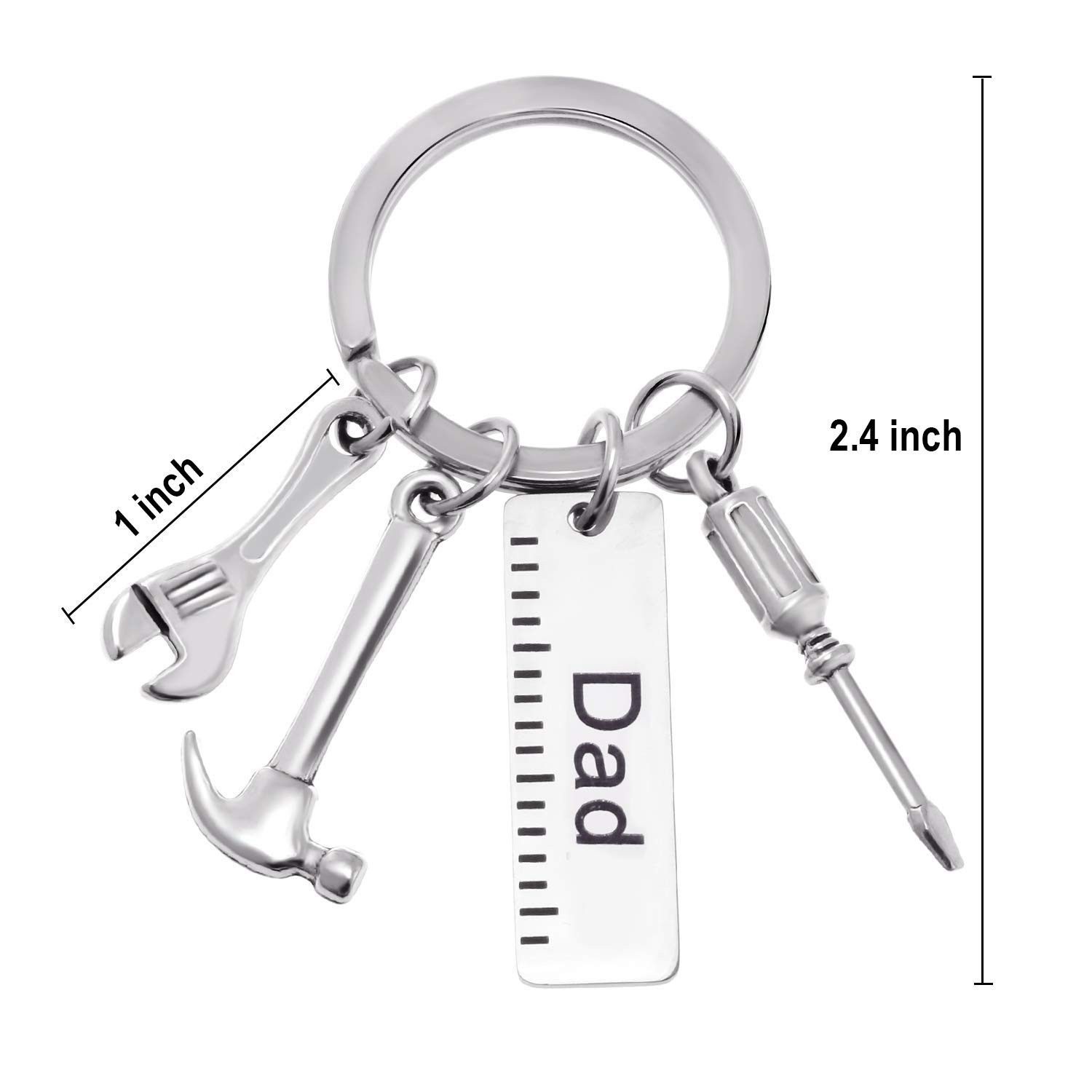 Pop Keychain with Ruler Hammer Wrench Screwdriver Gifts for Dad, Fatherâ€™s Day