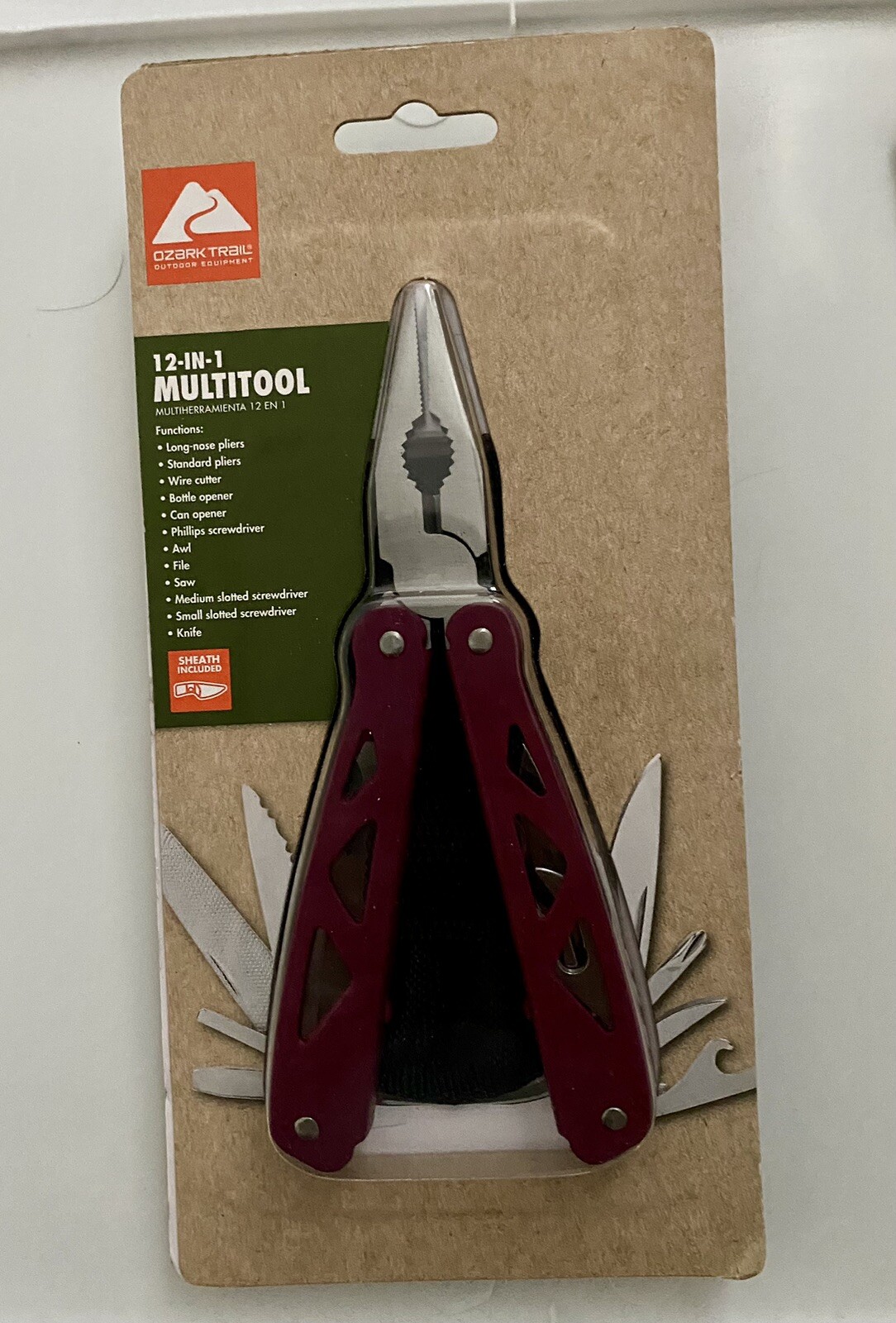 Ozark Trail 12-In-1 Multi-Tool with Sheath Hiking Outdoors Pocket Knife Camping