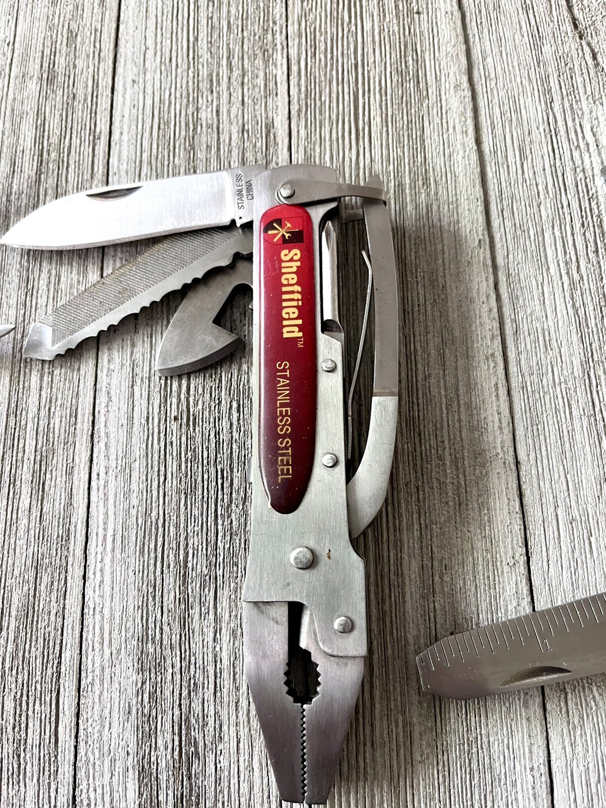 Sheffield Stainless 3 Piece Pocket Knife Tool Kit: Multi-Function Pocket Knives