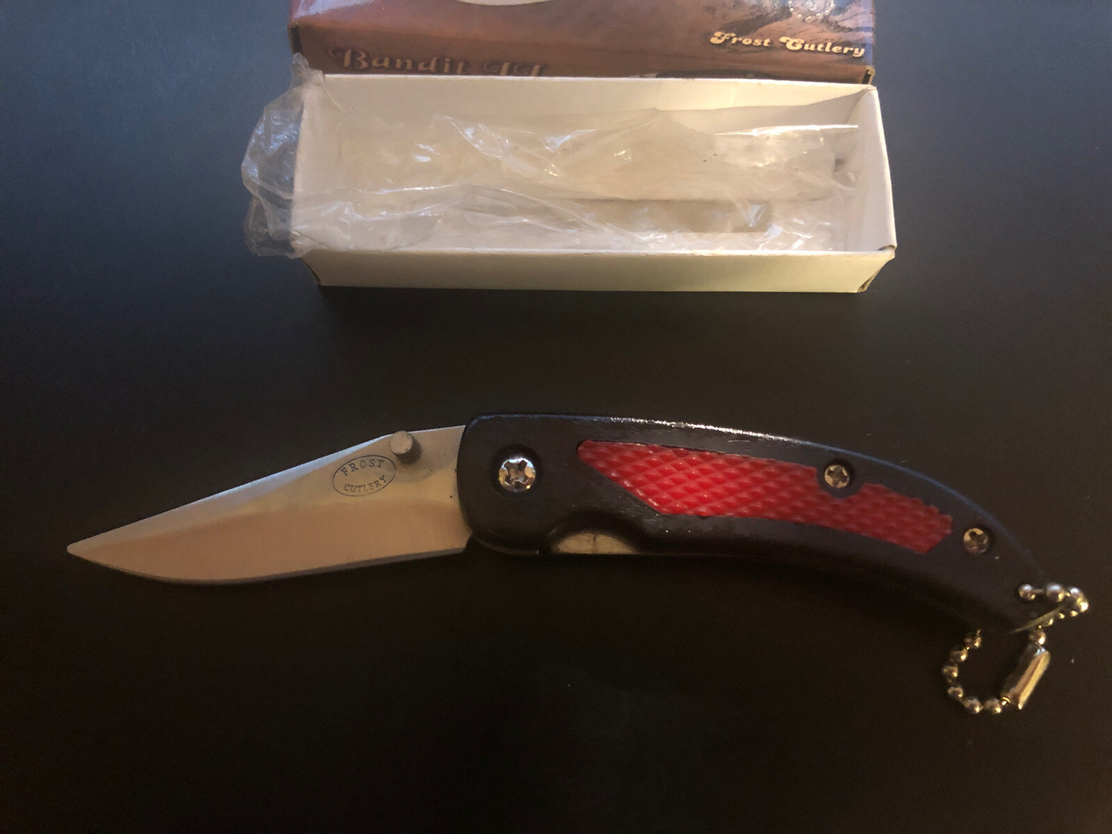 3” Pocket Knives Frost Cutlery THE BANDIT II black And Red NIB