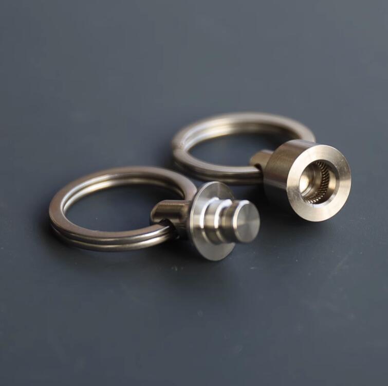 Titanium Alloy TC4/Brass Detachable Keychain Quick Release EDC Keychain Key Ring
