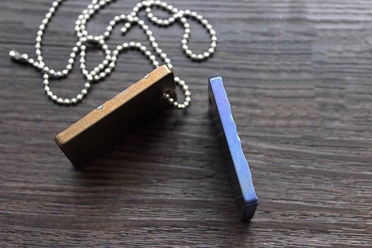 Pure Titanium EDC Necklace Man Necklace Pendant Dog Tag Key chain Decorate Tools