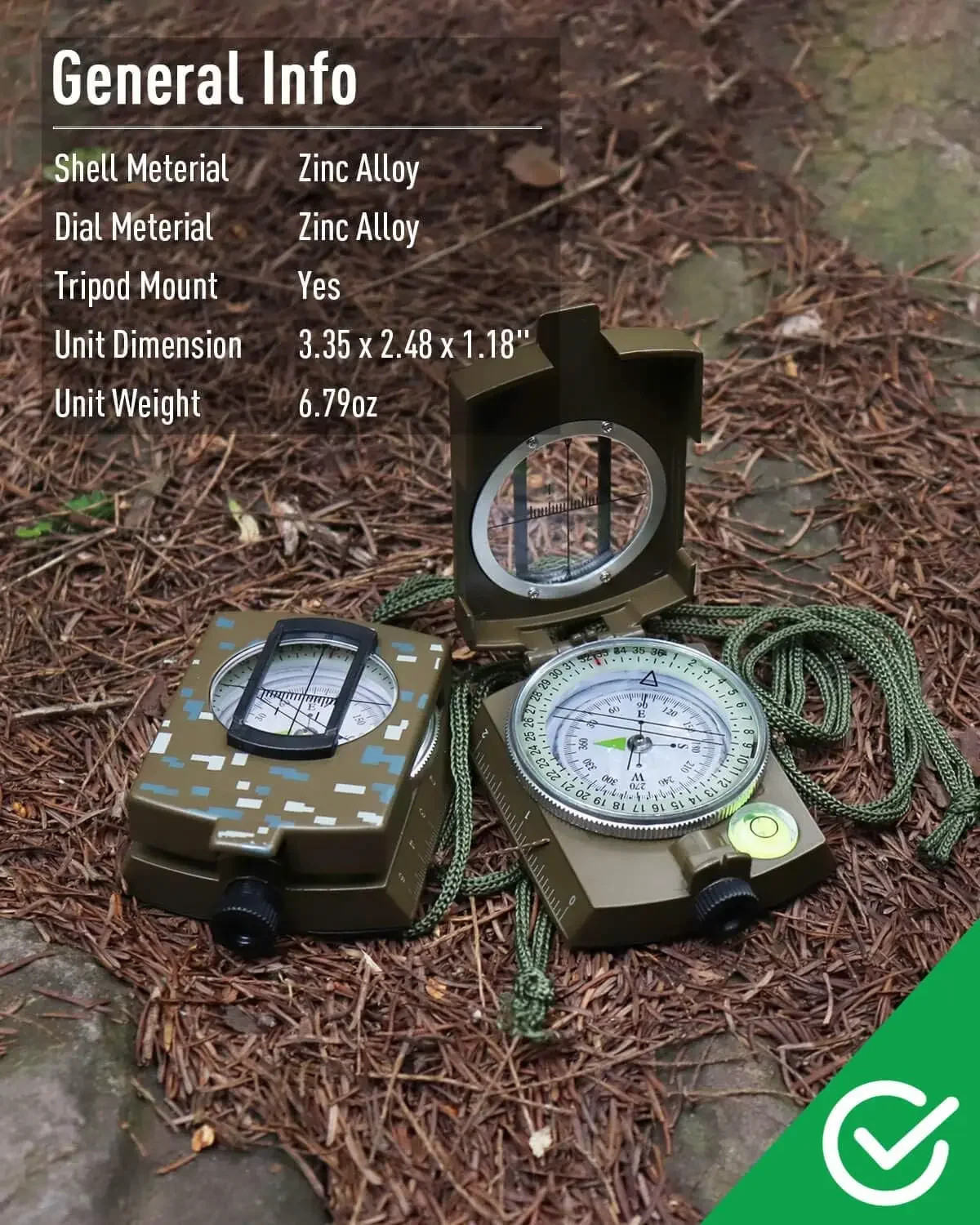 New Compass For Camping,Portable Waterproof Impact Resistant Compass for Hiking