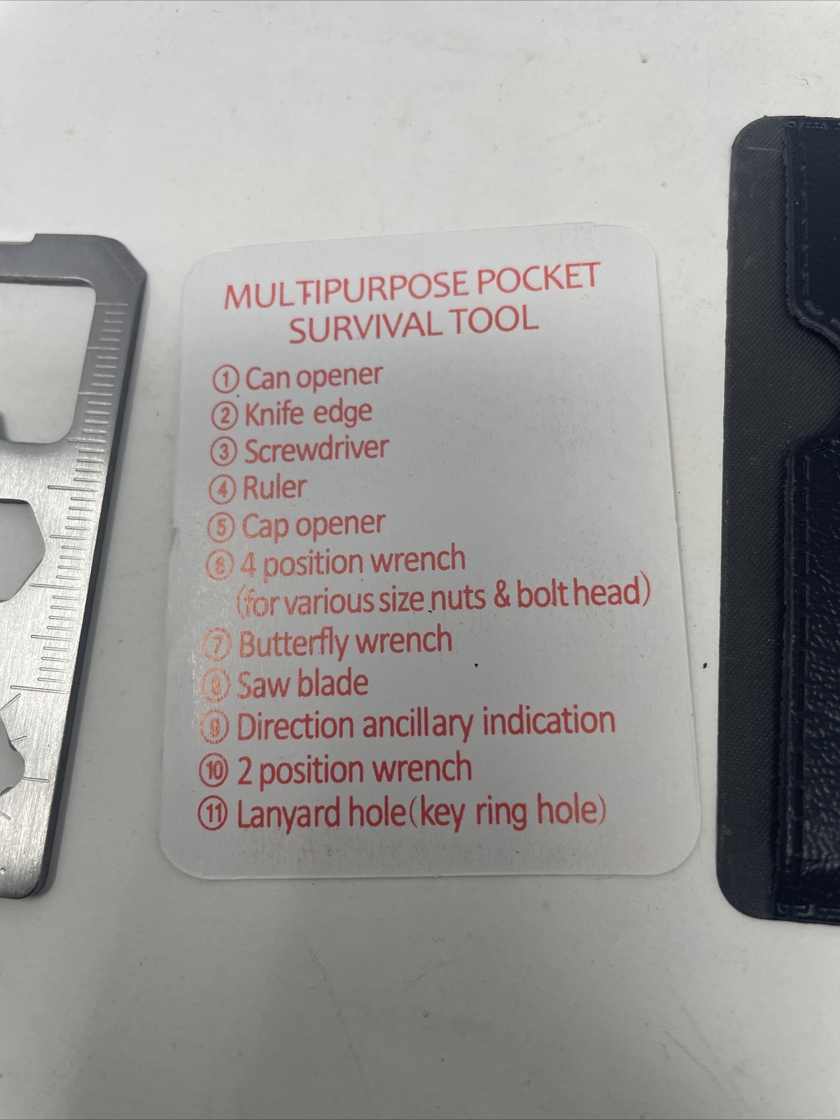 11-in-1 Stainless Steel Survival Multi Tool Wallet Card Camping Emergency