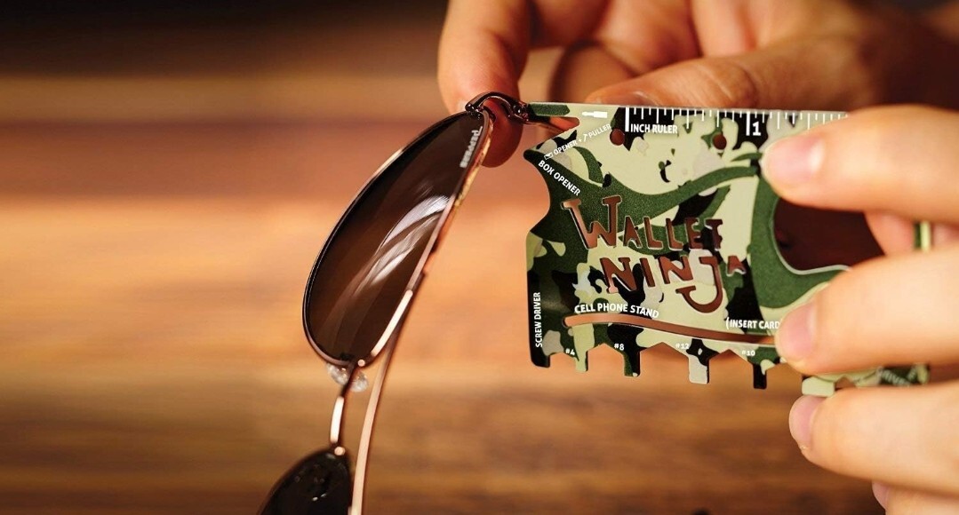 Wallet Ninja -18 in 1 Credit Card Sized Multitool (TSA Airplane Approved) (CAMO)
