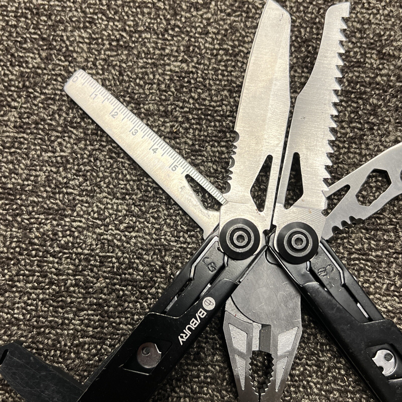 B/Bury Multi-Tool File Pliers Screwdrivers Glass Break