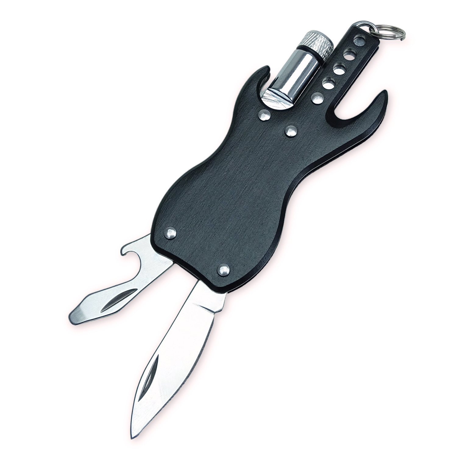 keepdrum KDMT-BK Multitool Keychain Guitar Black