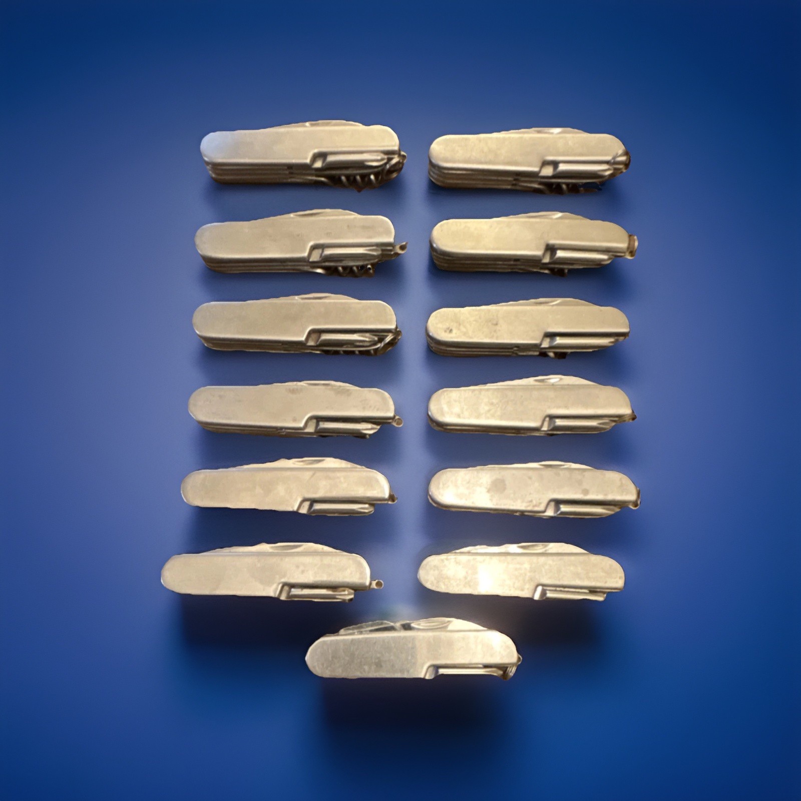 Silver Stainless Steel Multi-Tool Lot of 13, Knife, Scissors, Corkscrew, Opener