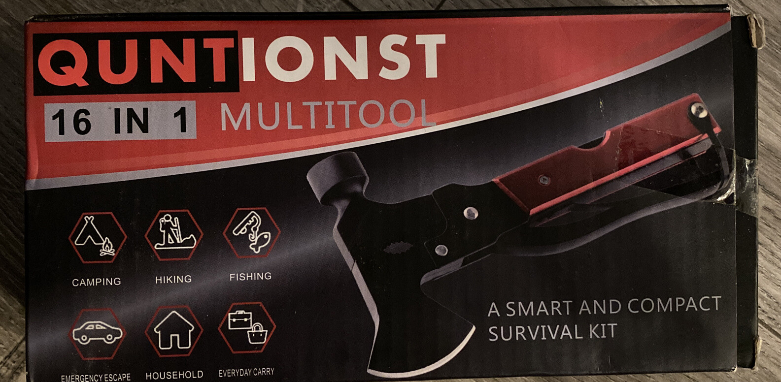 QuntionSt 16 in 1 Multitool Hammer Knife Bottle Opener Wire Cutter Pliers etc.