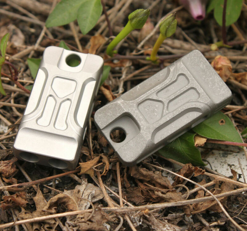 Twin Tubes SOS High Frequency Titanium Alloy Whistle Outdoor Survival EDC Tool