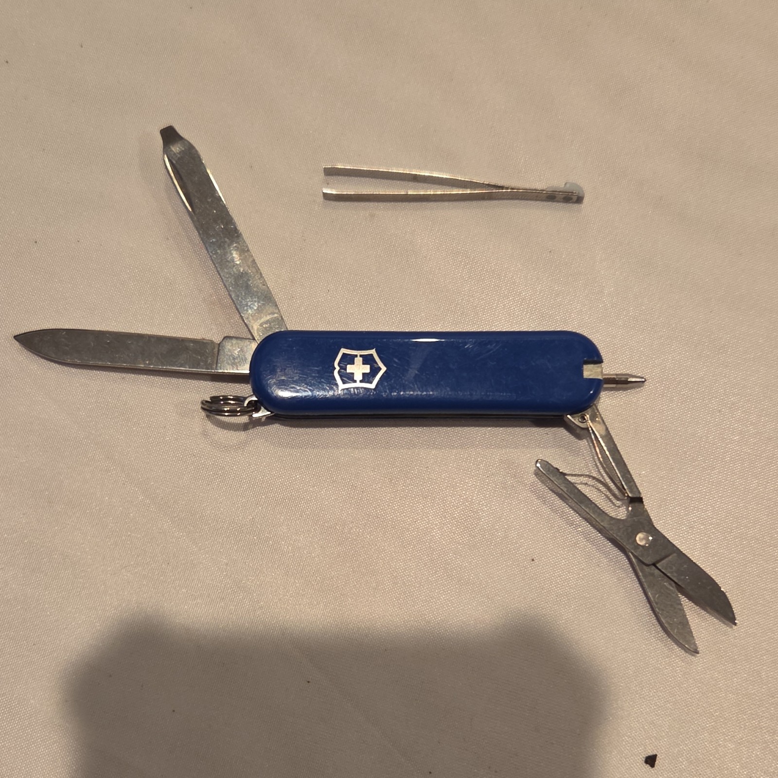 Victorinox Blue Stainless Steel Multi-Tool Knife Scissors Tweezers File