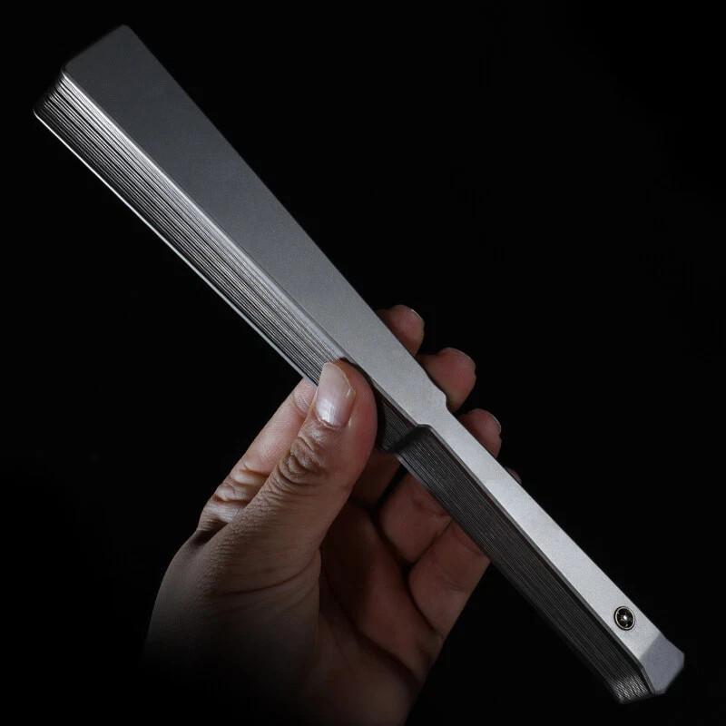 Titanium Alloy Folding Fan Chinese Style Metal Kung Fu Fan Tai Chi Fan