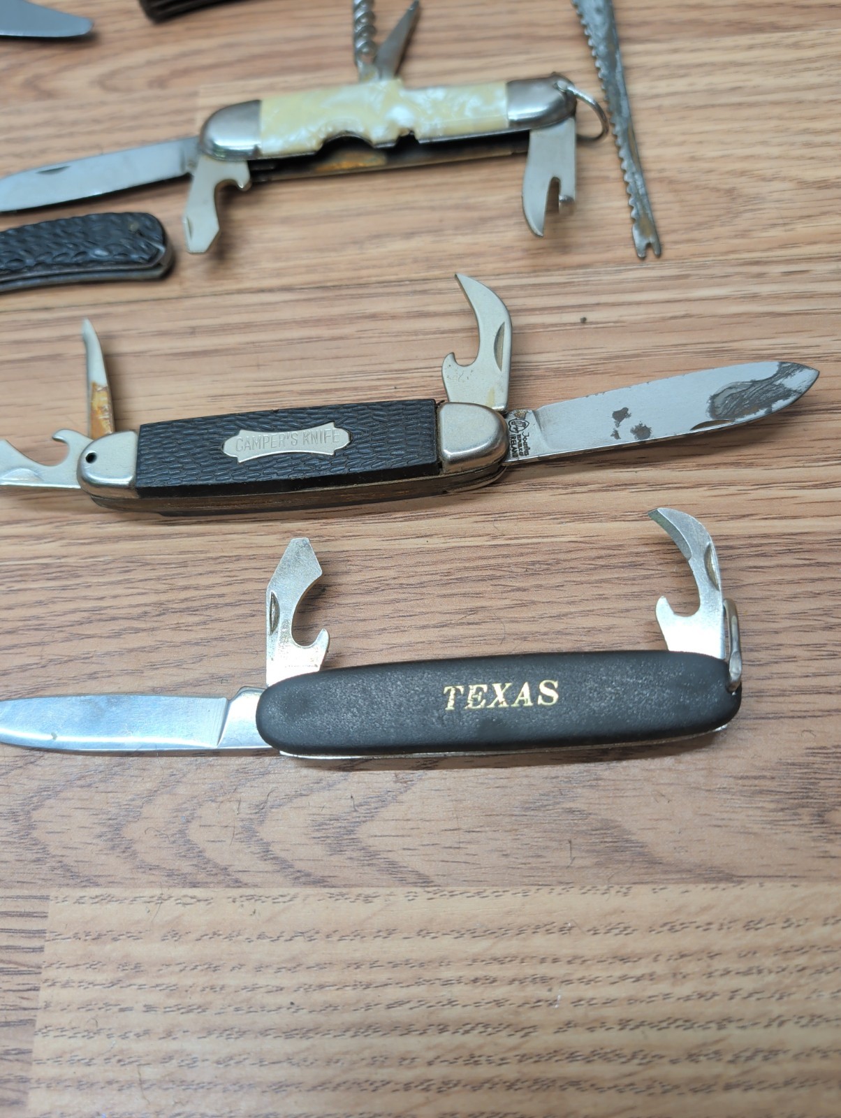 Vintage Stainless Steel Blade Pocket Survival Folding Multi-tool – Lot Of 9