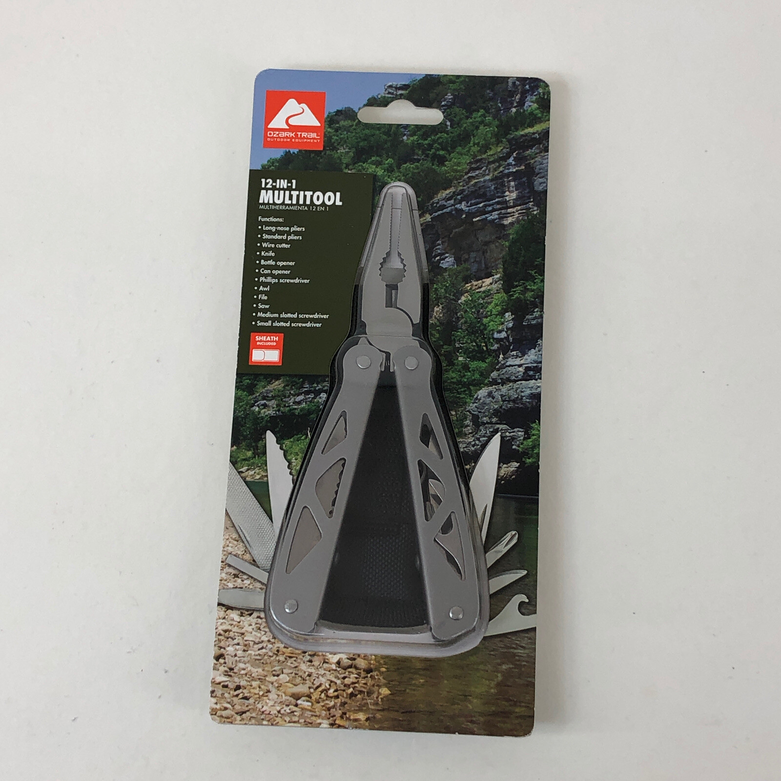 Ozark Trail 12 in 1 Pocket Multi Tool Compact Stainless Outdoor Bugout w Holder