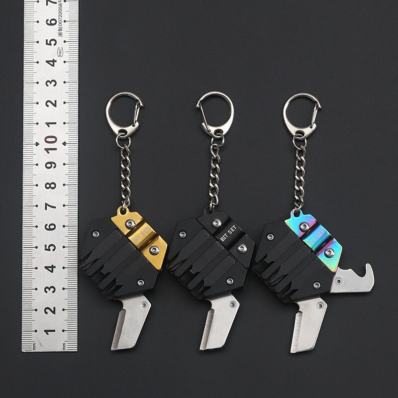 Pocket Keychain Screwdriver Set Multifunctional Hexagon Coin Outdoor EDC Tool