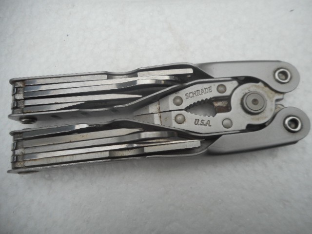 Vintage Schrade Tough Tool ST1 Multi-Tool w/ Leather Sheath USA Gift Pliers