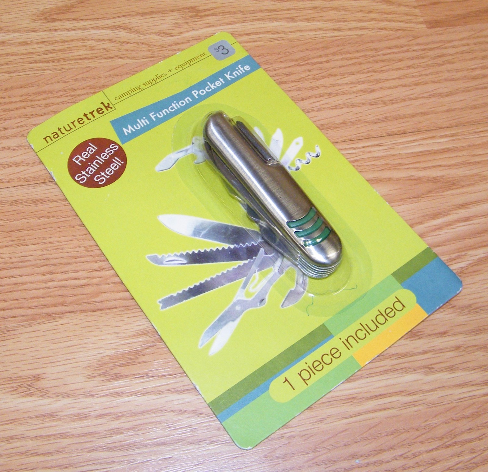 Naturetrek Green Pattern Multi Function Stainless Steel Pocket Knife **NEW**