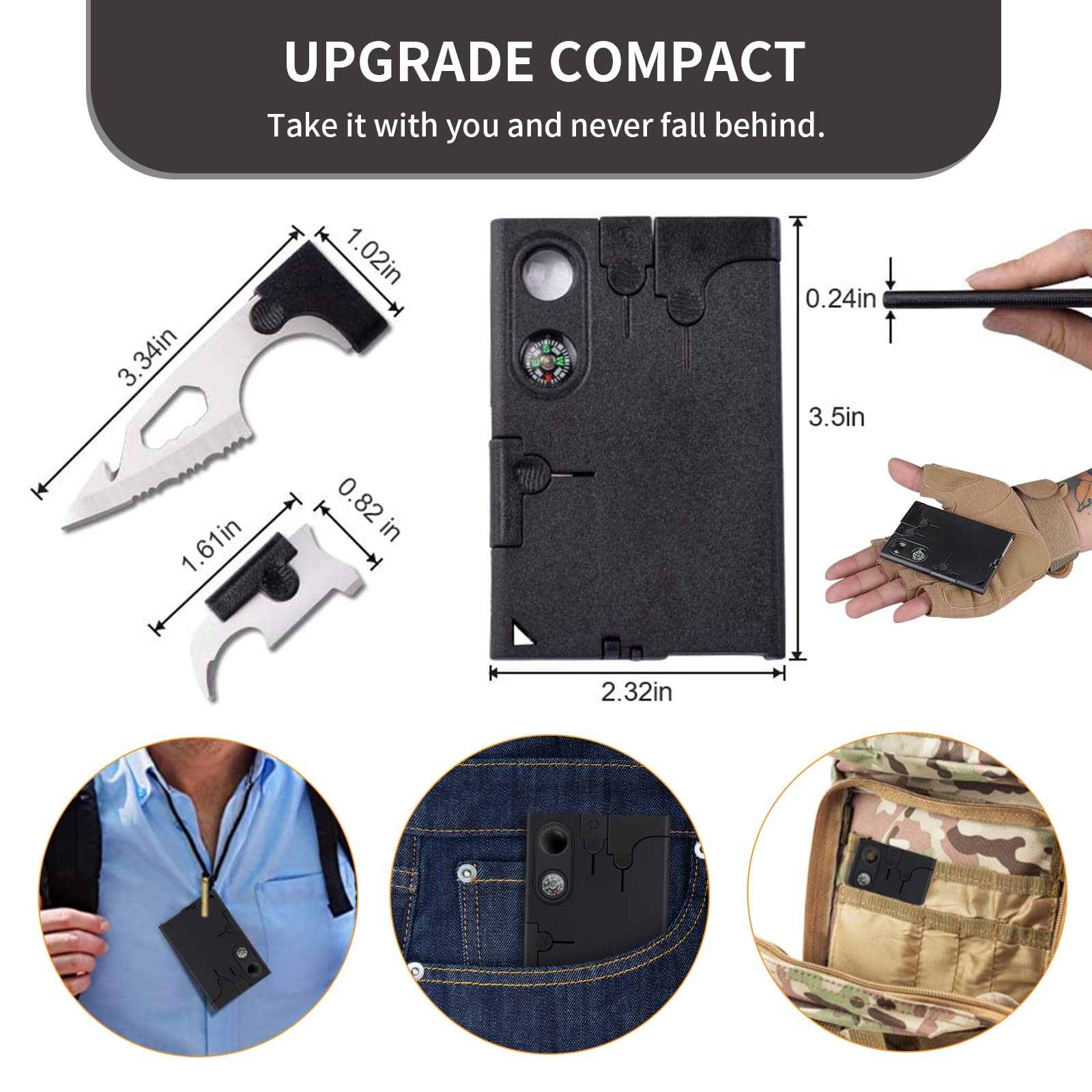 Credit Card Multitool 18 in 1 Cool Gadgets Fathers Gift for Dad Men Useful Gi…