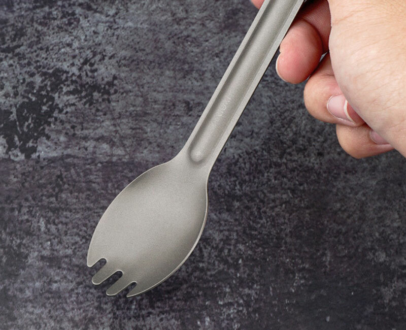 Titanium 3 Fork Spoon Sets Outdoor Camping Tableware Portable Salad SpoonEDCTool