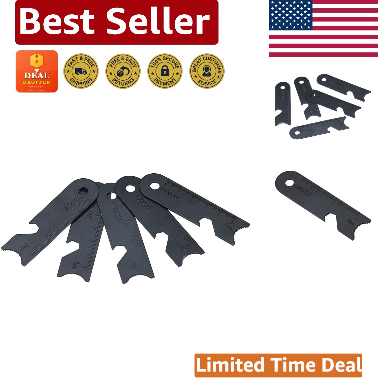 Extreme Spark Producing 5pcs Ferro Rod Scraper Set – Portable Survival Solution