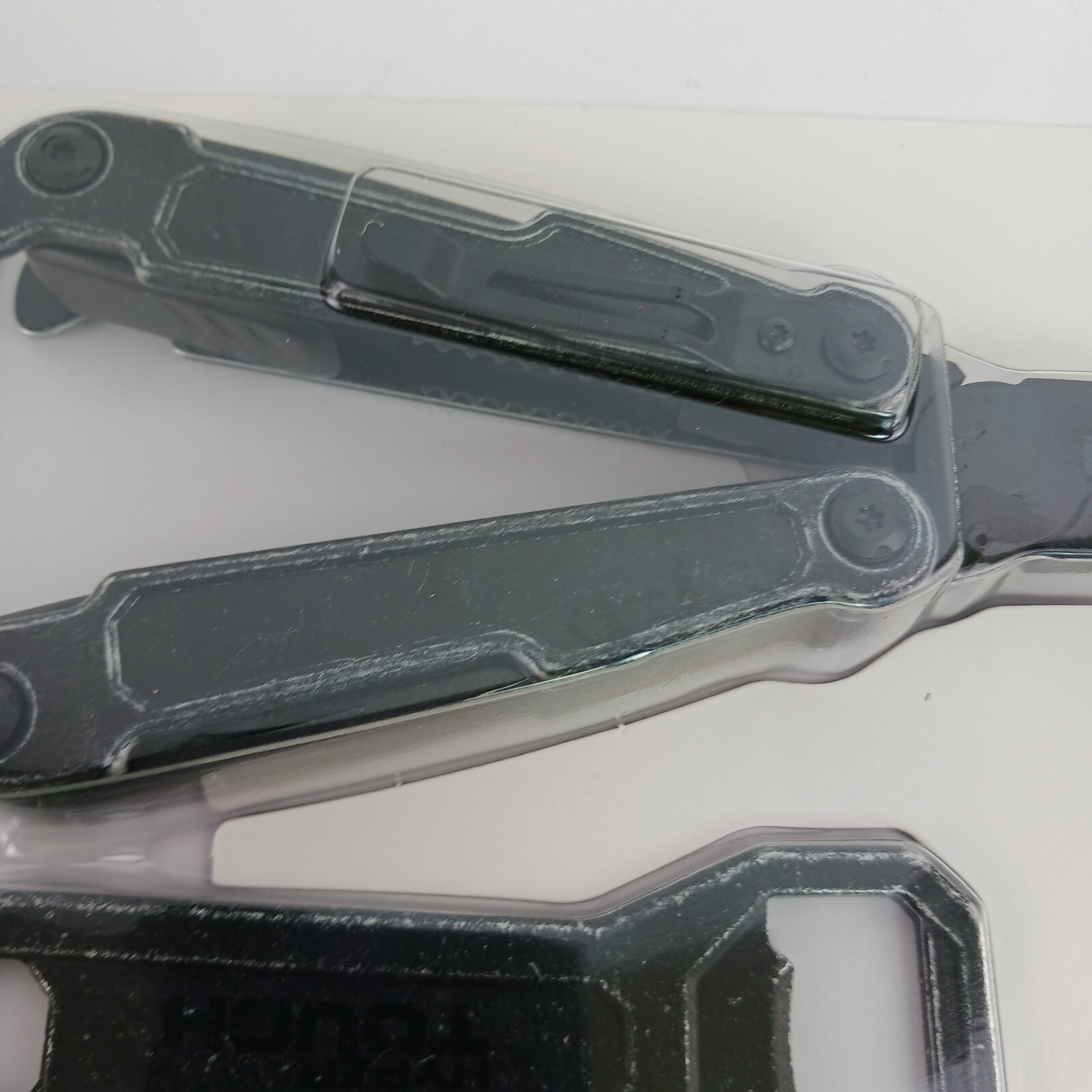 Multitool bundle w/ box knife & bottle opener. Black metal. Camping / Emergency