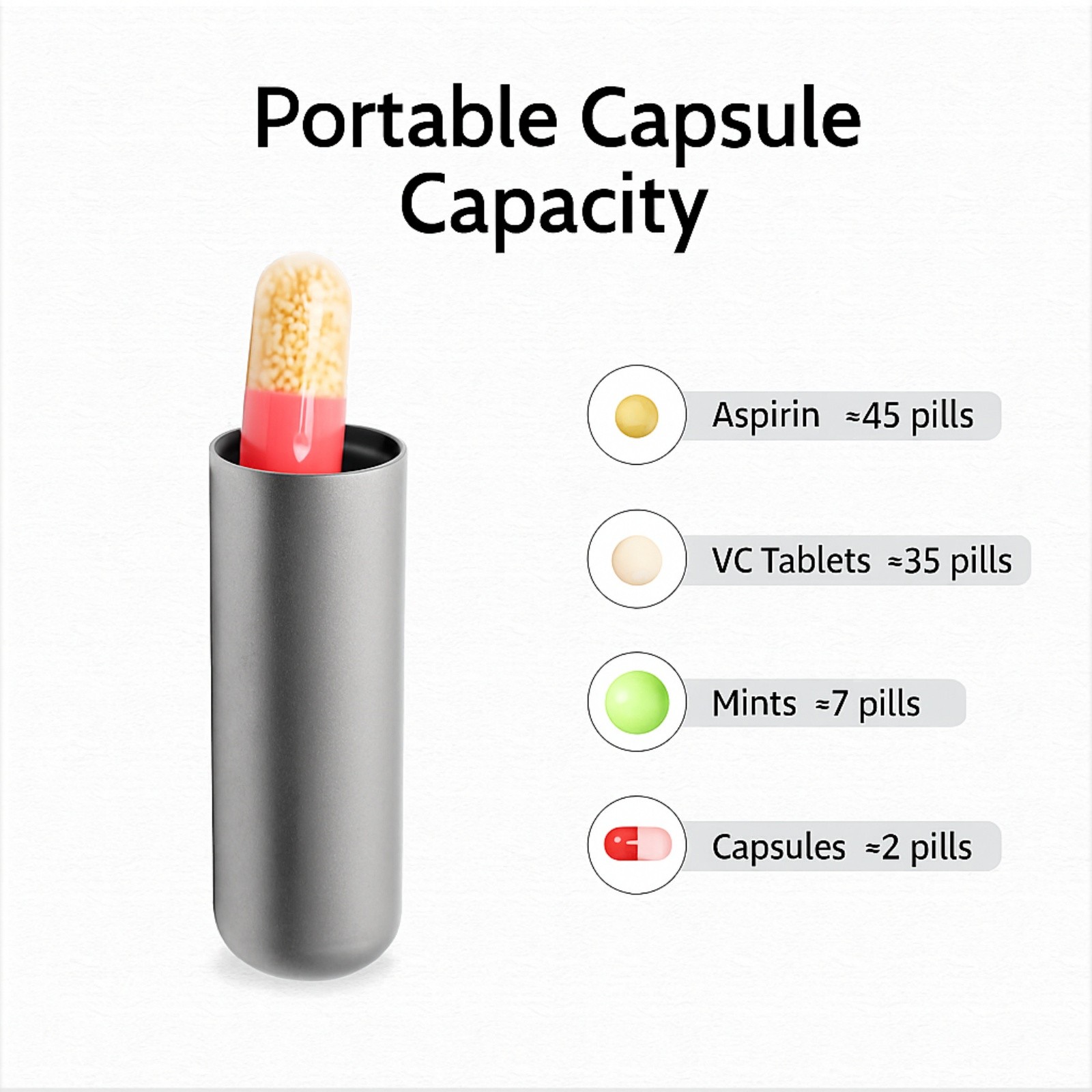 Titanium Alloy Mini Pill Case Bottle Opener with Carabiner Clip Waterproof