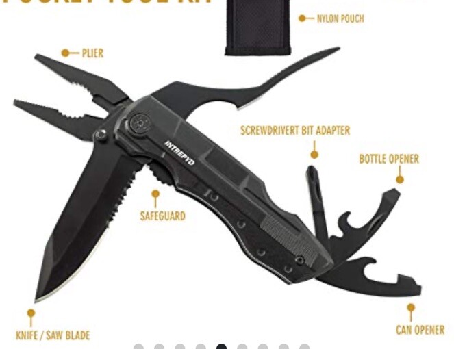 Intrepyd Pocket Knife Multi Tool Tactical Swiss Army Case Survival Kit fishing