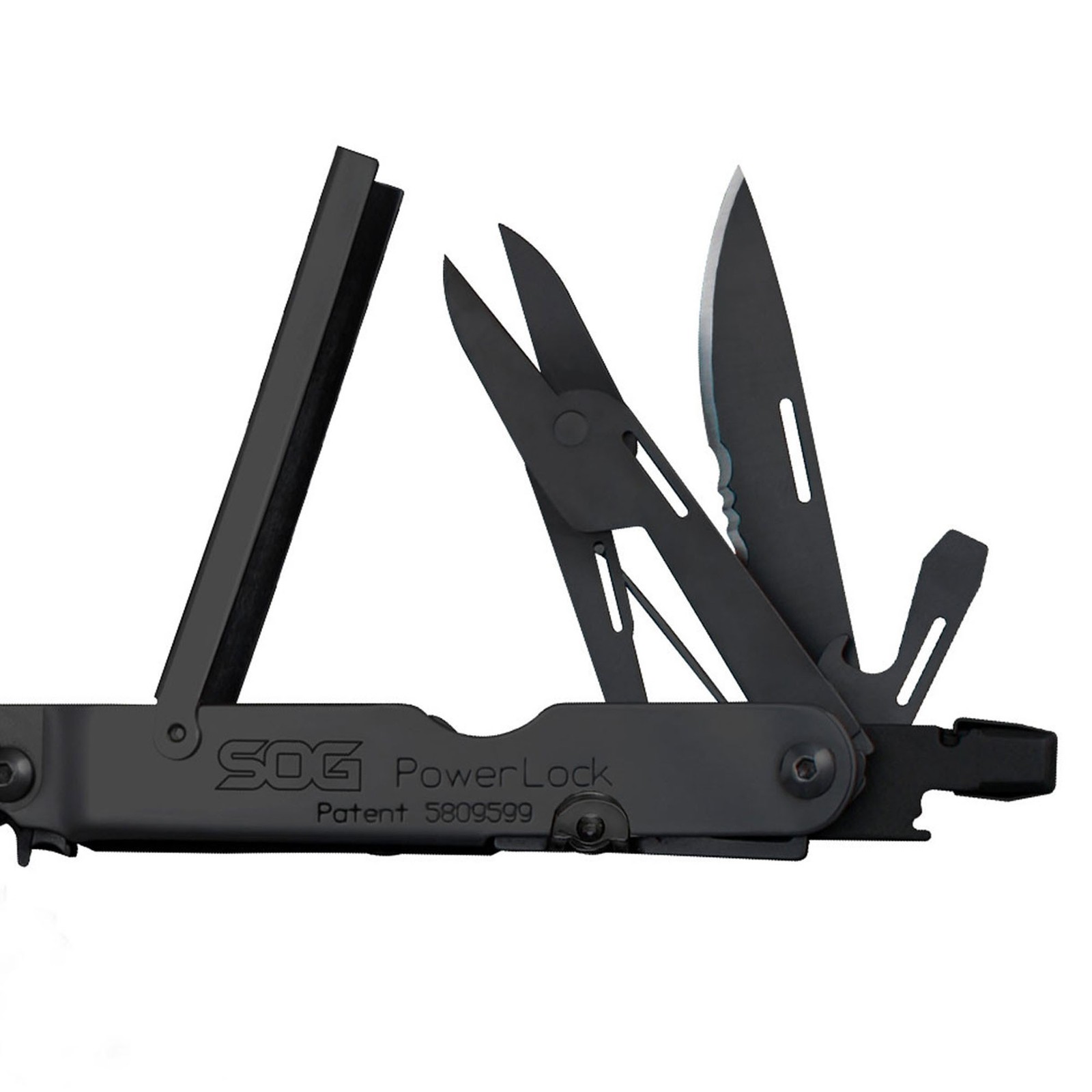 SOG Powerlock Multi-Tool with Scissors and Nylon Shealth – Black Oxide