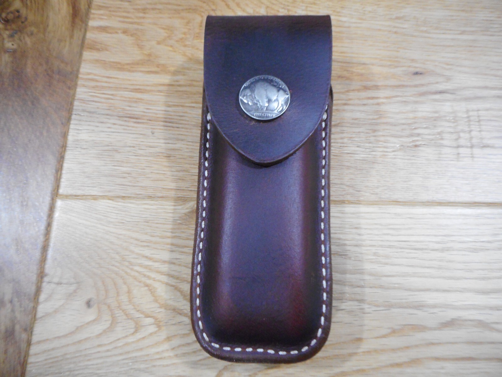 Gerber MP600 or Diesel multi tool leather sheath. Sheath only. Buffalo snap