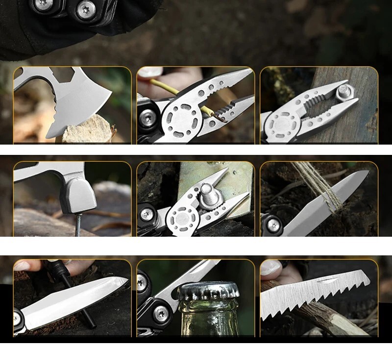 Best Multi Function Purpose Axe Hatchet Hammer Knife Tool Camping Survival Steel