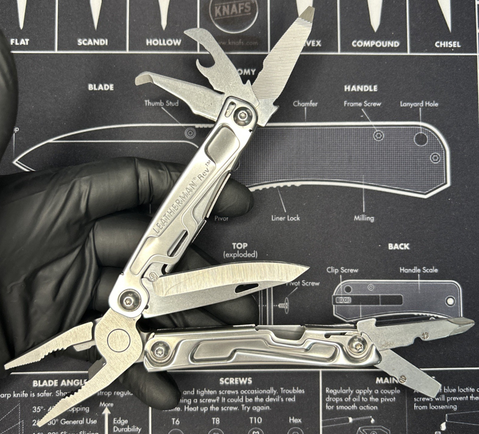 Leatherman Rev Folding Multi-Tool Knife Plier USED BOD 0120 Carry Clip VGUC