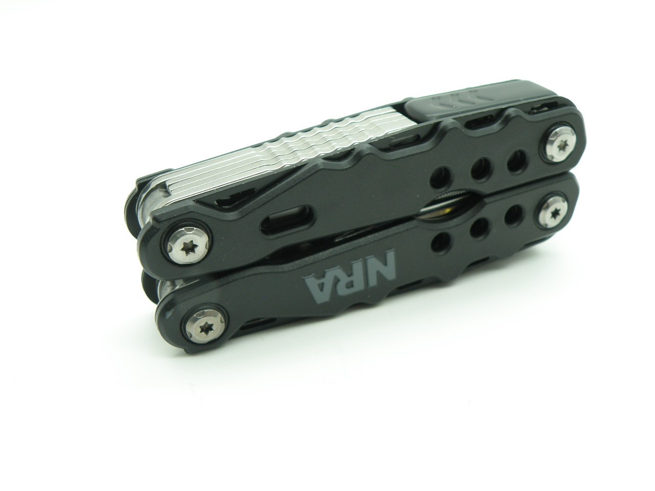 NRA Multi-Tool With Black Nylon Belt Case 22 Tools Survival Camping Handyman