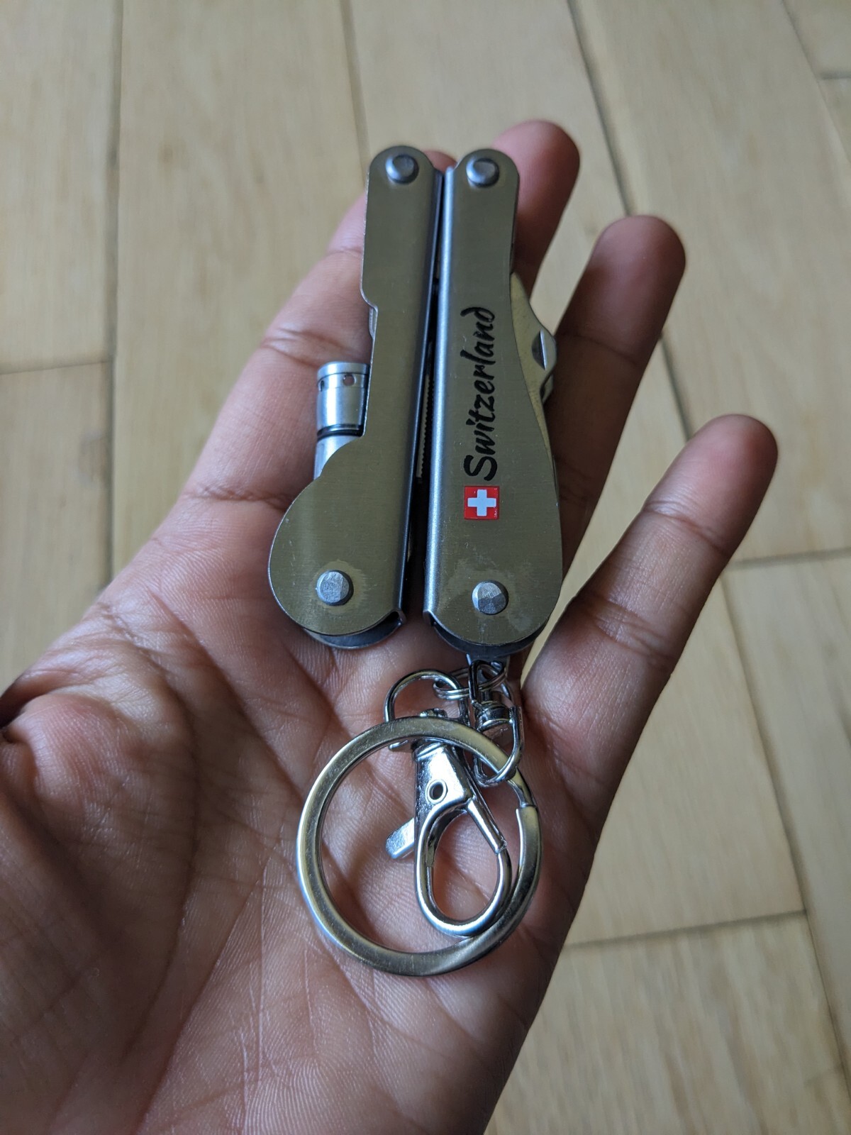 Swiss-Made Foldable Pocket Multi-Tool Stainless Steel w Pocket Clip. 8 Functions