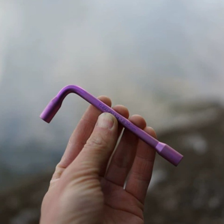 TC4 Titanium Alloy Magenta L Wrench EDC Daily Carry Multi Function Repair Tool